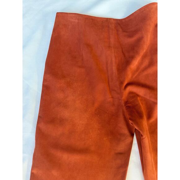 Vince Pants Size 6 Fall Culottes Suede Wide Leg Cropped in Brick Red Orange - Picture 5 of 16